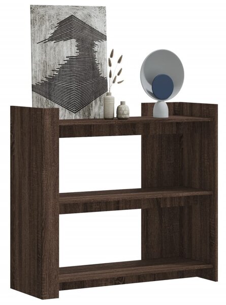 Barna tölgyszínű szerelt fa tálalóasztal 100x35x90 cm
