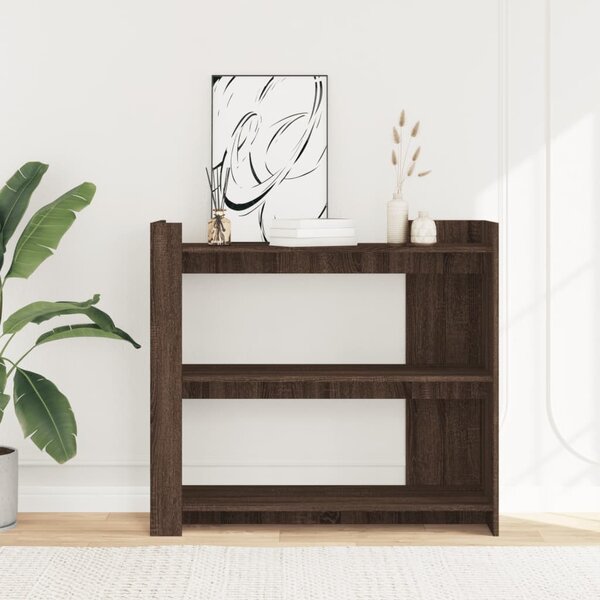 Barna tölgyszínű szerelt fa tálalóasztal 100x35x90 cm