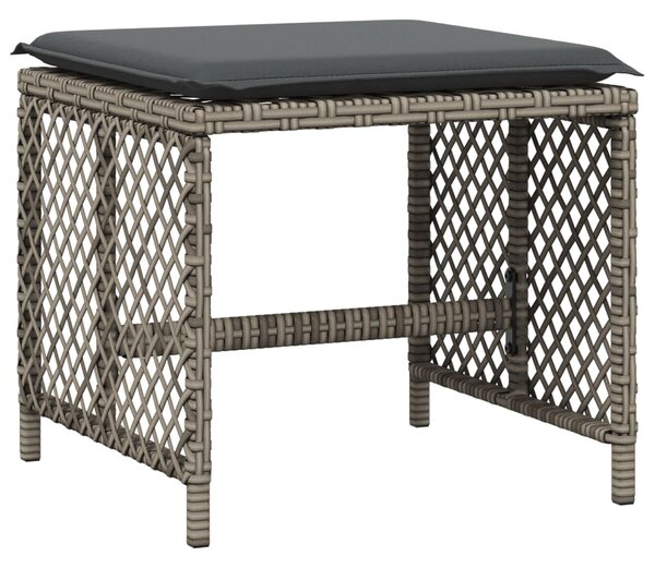 4 db szürke polyrattan kerti szék párnával 41 x 41 x 36 cm