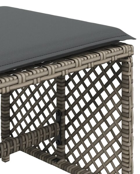 4 db szürke polyrattan kerti szék párnával 41 x 41 x 36 cm