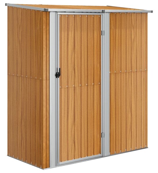 Horganyzott acél, fahatású kerti fészer 180,5 x 97 x 209,5 cm