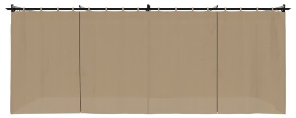 Tópszínű acél pavilon függönyökkel 6 x 3 m