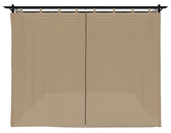 Tópszínű acél pavilon függönyökkel 6 x 3 m