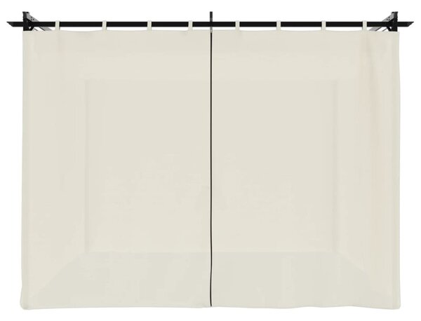 Krémszínű acél pavilon függönyökkel 3 x 3 m