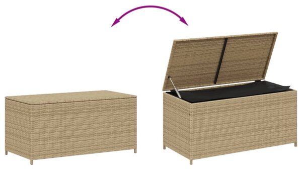Vegyes bézs polyrattan kerti tárolóláda 190 L