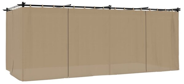 Tópszínű acél pavilon függönyökkel 6 x 3 m