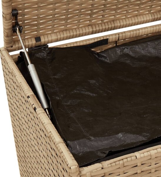 Vegyes bézs polyrattan kerti tárolóláda 190 L