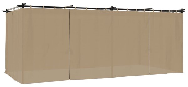 Tópszínű acél pavilon függönyökkel 6 x 3 m
