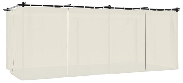 Krémszínű acél pavilon függönyökkel 6 x 3 m