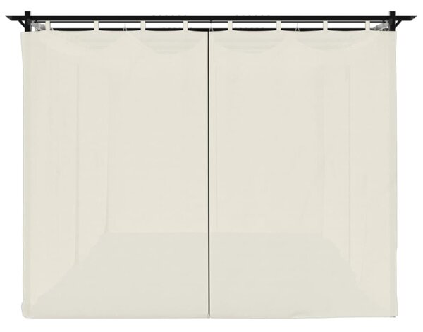 Krémszínű acél pavilon függönyökkel 6 x 3 m