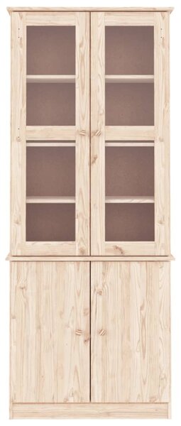 ALTA tömör fenyőfa üvegvitrin 77x35x186,5 cm