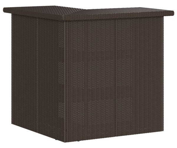 3 részes barna polyrattan kerti bárszett párnákkal