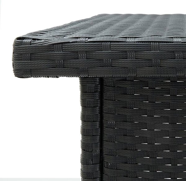 Fekete polyrattan sarok bárasztal 100 x 50 x 105 cm