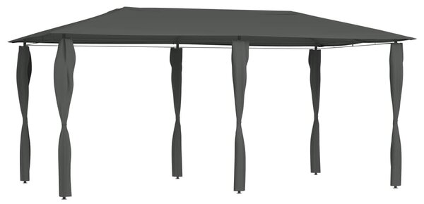 Antracit pavilon oszlop takarókkal 2,98 x 5,3 x 2,59 m 160 g/m²