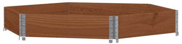 VidaXL barna tömör fenyőfa hatszögű magaságyás 160 x 160 cm