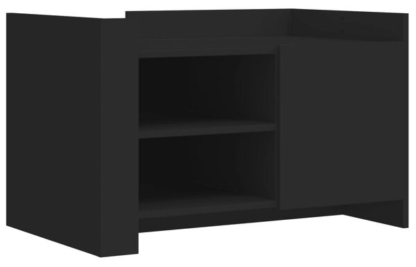 Fekete szerelt fa dohányzóasztal 80 x 50 x 50 cm