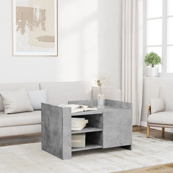 Betonszürke szerelt fa dohányzóasztal 80 x 50 x 50 cm