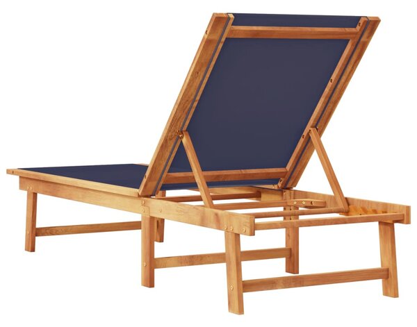 Kék tömör akácfa és textilén napozóágy