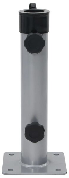 Ezüstszínű acél napernyőtalp rúdhoz Ø38/48 mm