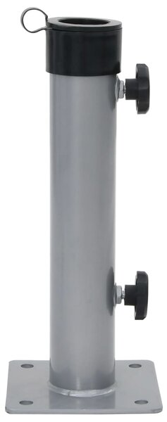 Ezüstszínű acél napernyőtalp rúdhoz Ø38/48 mm