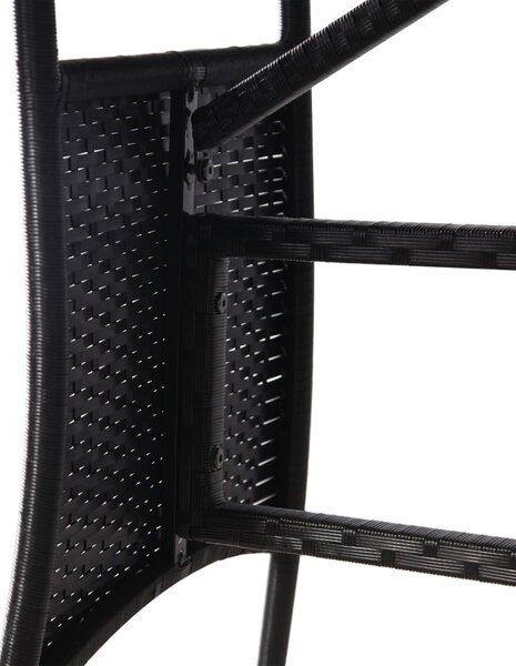 Fekete polyrattan kerti asztal 140 x 80 x 74 cm
