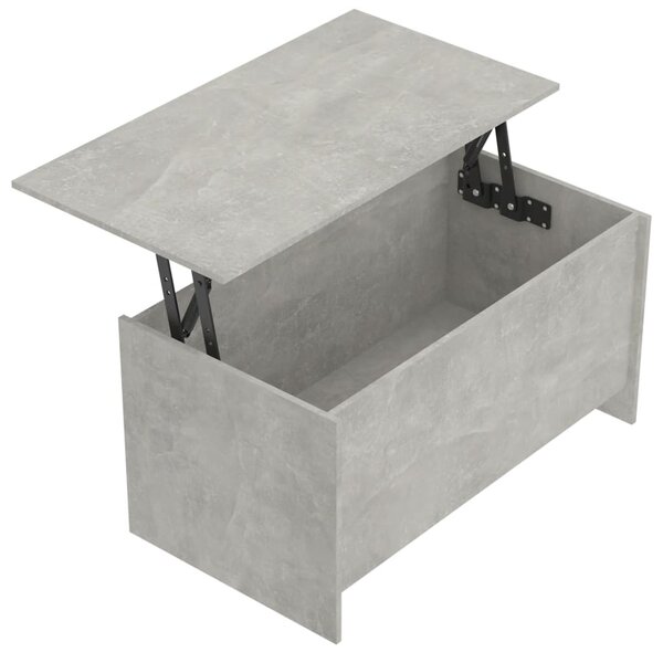 Betonszürke szerelt fa dohányzóasztal 102 x 55,5 x 52,5 cm