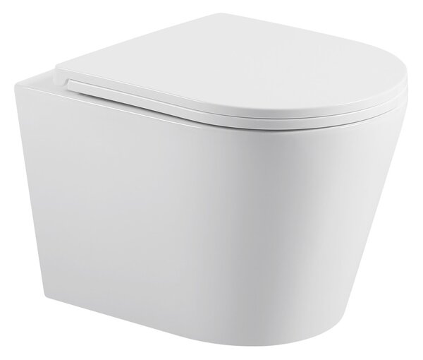 Erga Vento, fali WC-csésze 490x365x365mm, Tornado 2 + lassú záródású WC-ülőke, fehér, ERG-V03-VENTO-TO2-WH