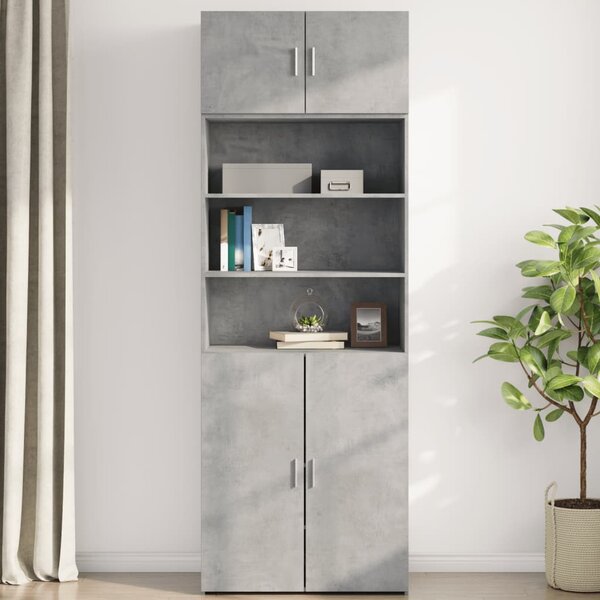 Betonszürke szerelt fa faliszekrény 80 x 42,5 x 40 cm