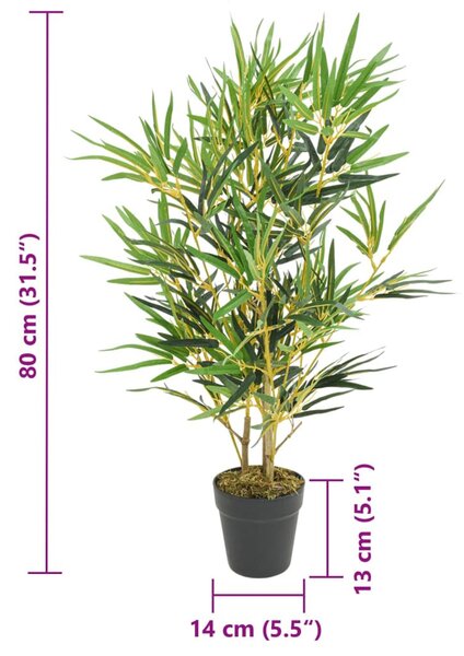 Zöld mű bambuszfa 368 levéllel 80 cm