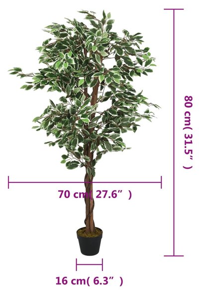Zöld mű fikusz fa 378 levéllel 80 cm