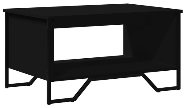 Fekete szerelt fa dohányzóasztal 75 x 51 x 40 cm