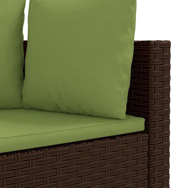 5 részes barna polyrattan kerti ülőgarnitúra párnával