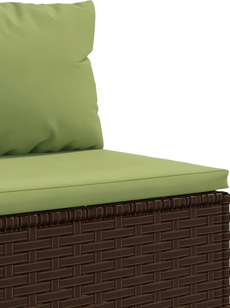 3 részes barna polyrattan kerti ülőgarnitúra párnával