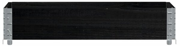 Fekete tömör fenyő kerti növénytartó 100 x 50 cm