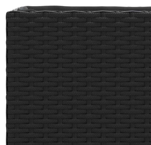 Fekete polyrattan kerti ültetőláda 36x30x32 cm