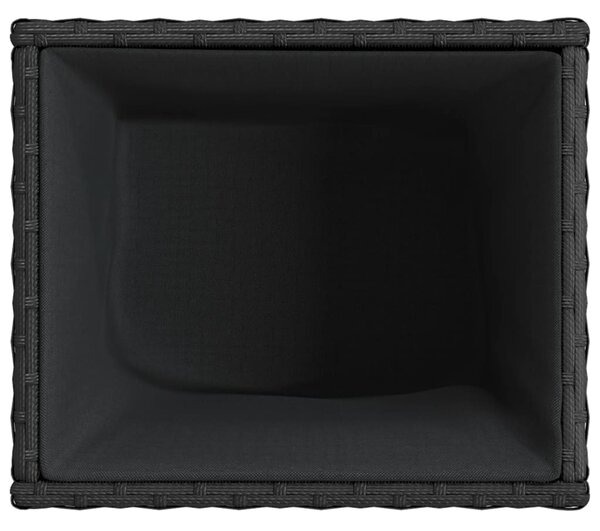 Fekete polyrattan kerti ültetőláda 36x30x32 cm