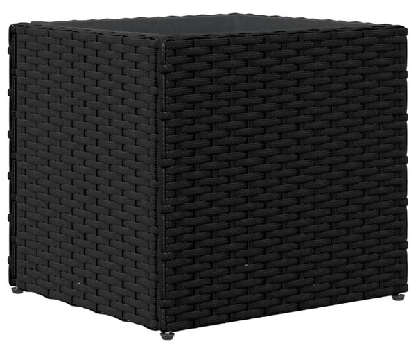 Fekete polyrattan kerti ültetőláda 36x30x32 cm