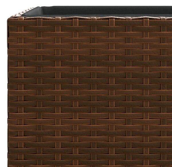 Barna polyrattan kerti ültetőláda 40x40x80 cm