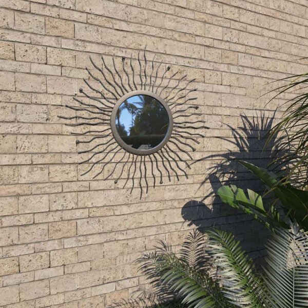 VidaXL fekete kerti falitükör napsütésszerű dizájnnal 60 cm