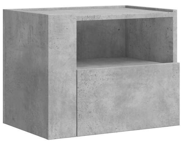 Betonszürke falra szerelhető éjjeliszekrény 45 x 30 x 35 cm