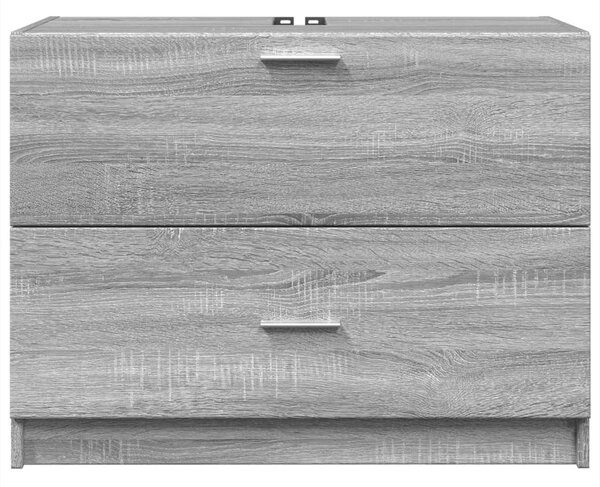 Szürke sonoma színű szerelt fa mosdószekrény 78 x 37 x 59 cm