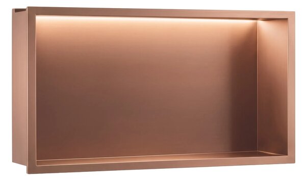 Süllyesztett fürdőszobai polc LED 30x60 brush copper