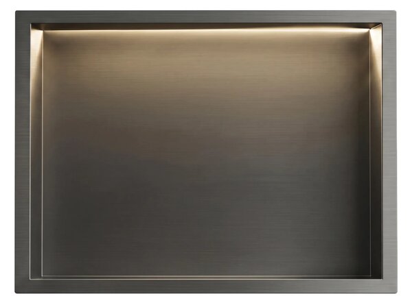Süllyesztett fürdőszobai polc LED 30x45 Titan