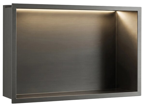 Süllyesztett fürdőszobai polc LED 30x45 Titan