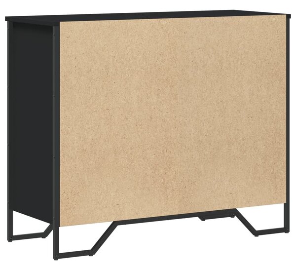 Fekete szerelt fa komód 91 x 35,5 x 74,5 cm
