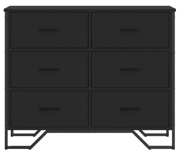 Fekete szerelt fa komód 91 x 35,5 x 74,5 cm