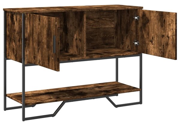 Füstös tölgy színű szerelt fa tálalóasztal 100x35x74,5 cm