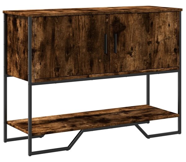 Füstös tölgy színű szerelt fa tálalóasztal 100x35x74,5 cm