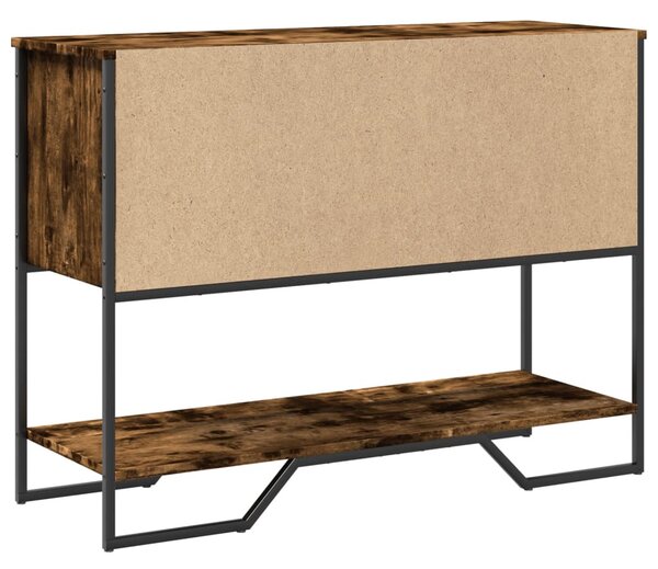 Füstös tölgy színű szerelt fa tálalóasztal 100x35x74,5 cm