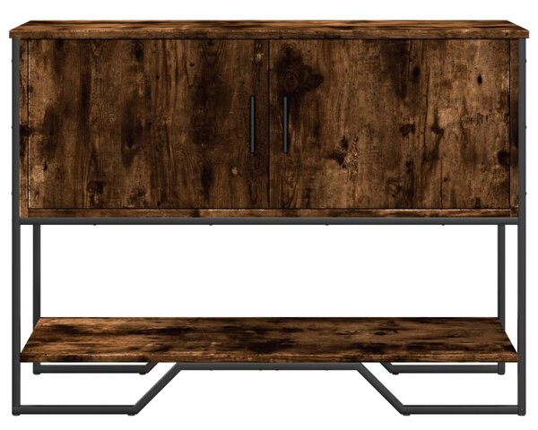 Füstös tölgy színű szerelt fa tálalóasztal 100x35x74,5 cm
